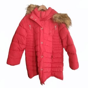 ❤️Red 2X Plus Rocawear Long Puffer Jacket Faux Fur Hood 2X WINTER